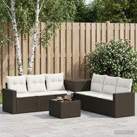Set sofa 8 kom. poli ratan i čelik, crni i krem-bijeli