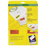 ZWECKFORM Etikete LK 63,5x29,6 mm L6003-25 neon crvene 25 listova