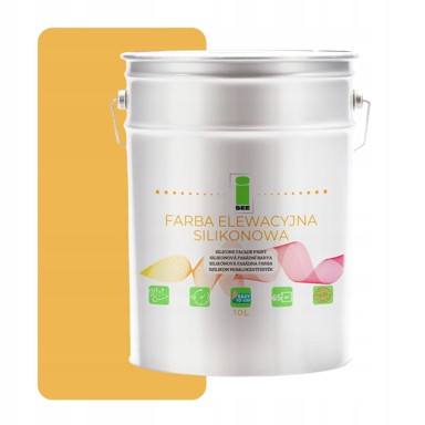 Silikonska fasadna boja, prozračna, 10 l, mat, marelično, žuta