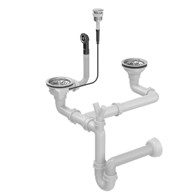 QUADRON Dvostruki odvod S P2O DALJINSKIM ZA GRANIT SUDOPERE, čelik