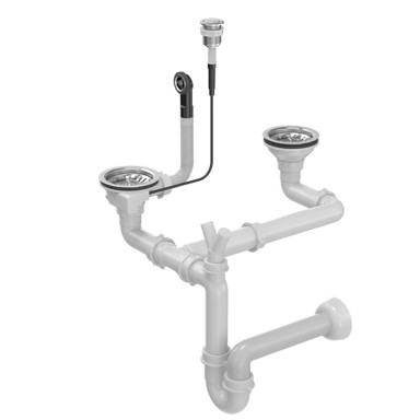 QUADRON Dvostruki odvod S P2O DALJINSKIM ZA GRANIT SUDOPERE, čelik