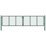 Mrežasta vrtna vrata čelična 400 x 100 cm zelena