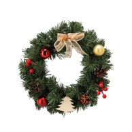 Božićni vijenac dekorativni 30 cm zeleni s ukrasima