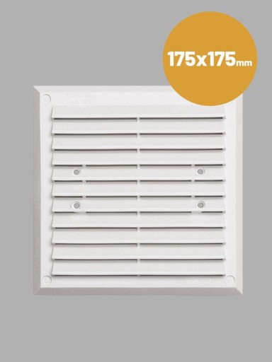 Ventilacijska rešetka 175 x 175 mm KRA 001 BI, bijela