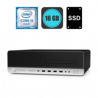 HP Stolno računalo EliteDesk 800 G4 SFF / Intel Core i5-8500, 16 GB RAM, 256 GB SSD, Intel HD Graphics, Windows 10 Pro, crna