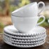 COSTA NOVA Bijela kamena šalica s tanjurom Pearl, 250 ml