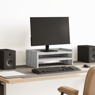 Stalak za monitor, siva boja hrasta, 42 × 24 × 16 cm, konstruirano drvo