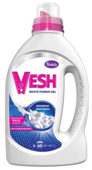VESH Tekući deterdžent White Power Gel, 60 pranja, 3 l