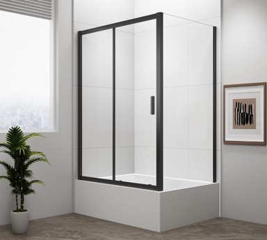 POLYSAN Tuš kabina DEEP BLACK, pravokutna, 1100 x 900 mm, L/P varijanta, prozirno staklo