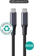 ESTUFF INFINITE USB-C kabel, USB4 Gen 2x2, snaga 100 W, brzina 20 Gbps, podrška za 8K@60 Hz, duljina 1 m, reciklirana plastika, crna
