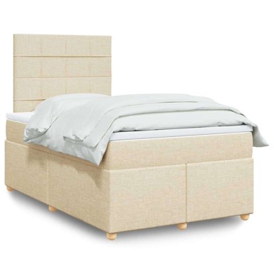 Boxspring krevet s oprugama i madracem, 120x200 cm, krem