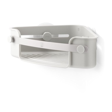 UMBRA Kupaonska polica Flex Adhesive kutna od reciklirane plastike samoljepljiva, siva