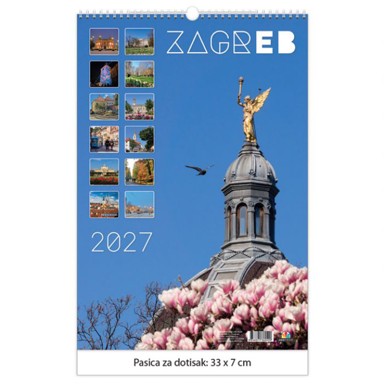 Kalendar Zagreb 2027, 13 listova, spirala