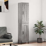 Visoka komoda siva sonome 34 5x34x180 cm od konstruiranog drva , 1 drvena vrata