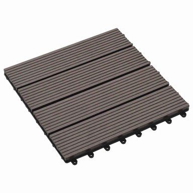 Pločice za decking, 11 kom, 30 x 30 cm, drvoplastična smjesa, tamno smeđa