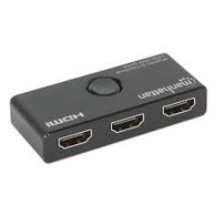 MANHATTAN Razdjelnik, 1x HDMI in, 2x HDMI out, dvosmjerni switch, crni