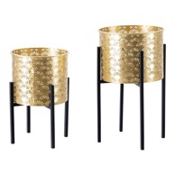 MAURO FERRETTI Set stalka za žardinjere Glissy, 2 kom, 38 cm, zlatna boja