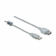 DELOCK USB produžni kabel A-A 1 m dvostruko zaštićeni, prozirna