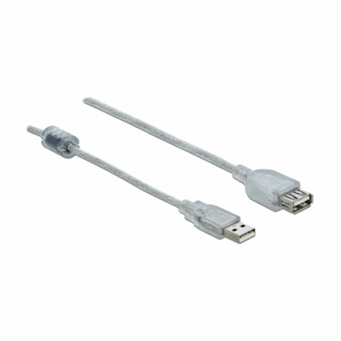 DELOCK USB produžni kabel A-A 1 m dvostruko zaštićeni, prozirna