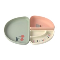 LÄSSIG Silikonski set za jelo Happy Fruits Cherry, crvena