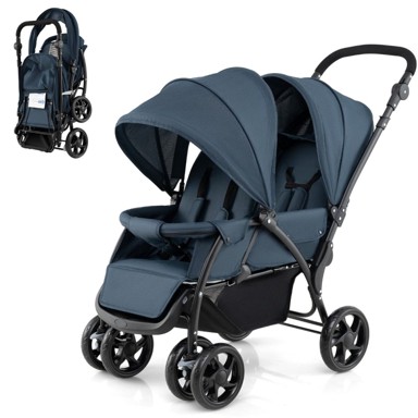 NORTHIX Kolica za blizance, sklopiva, podesivi naslon, 30 kg