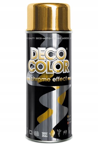 DECO COLOR Chrome akrilni lak u spreju s efektom zlatnog kroma, 400 ml, zlatni
