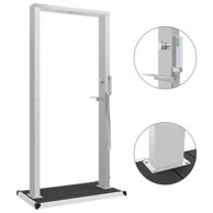 Vanjski tuš s podlogom od WPC-a i nehrđajućeg čelika, 215 cm, siva