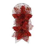 Set dvije crvene Božićne zvijezde, 15 cm