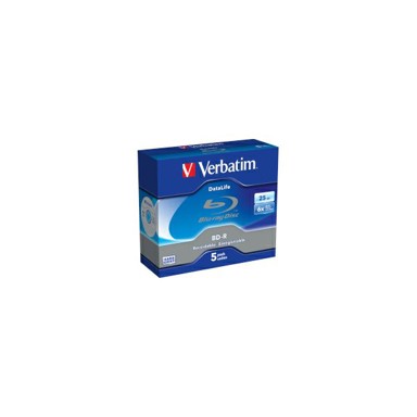 VERBATIM Blu-ray BD-R SL V043836, Single Layer, White Blue Surface, Hard Coat, 6×, 25 GB, JC, 5 kom