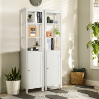 NORTHIX Uski visoki ormar 40 x 32 x 161,5 cm, 5 razina i 3 police, bijeli
