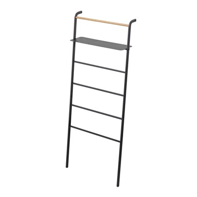 YAMAZAKI Crni stalak s policom Tower Ladder