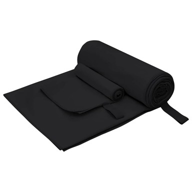 Set sportskih ručnika, 2 kom, tkanina, crni