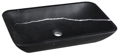 SAPHO Kameni umivaonik Blok, 60 x 35 cm, mat crni