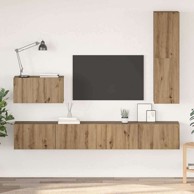 Set TV stalka, 4 kom, srednje, konstruirano drvo, hrast artisan