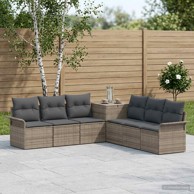 Set sofa 7 kom od poliratana i čelika, sivo-tamno sivi