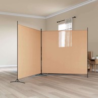 Pregradni zid, 2 panela, 348 x 180 cm, tkanina, bež