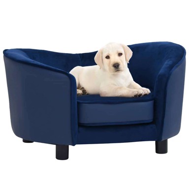 Sofa za pse, plava, 69 × 49 × 40 cm, pliš i umjetna koža