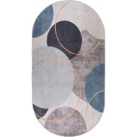 VITAUS Plavi/sivi perivi tepih 60x100 cm Oval