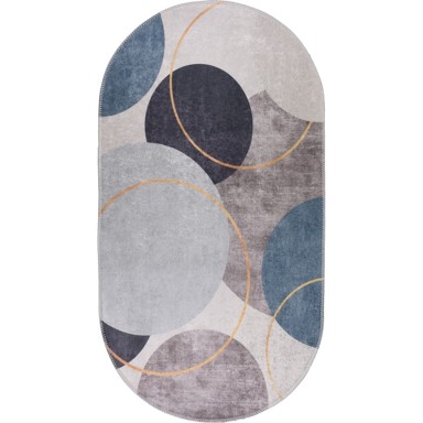 VITAUS Plavi/sivi perivi tepih 60x100 cm Oval