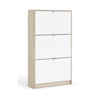 TVILUM Bijeli/u prirodnoj boji preklopni ormarić za cipele u dekoru hrasta Shoes 