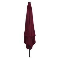 Četverokutni vrtni suncobran s LED svjetlima 295 x 245 cm, bordeaux crvena