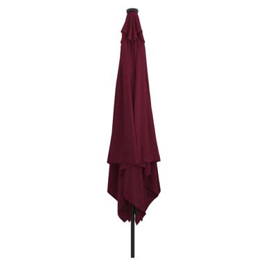 Četverokutni vrtni suncobran s LED svjetlima 295 x 245 cm, bordeaux crvena