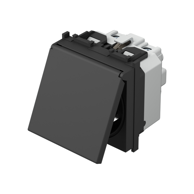 Utičnica šuko s crnim poklopcem, 2M