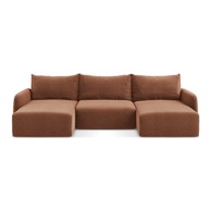 MAKAMII Ciglasta sklopiva/s prostorom za odlaganje kutna garnitura Kalena, 332x149x86 cm