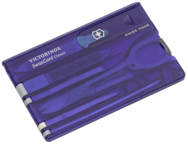VICTORINOX Set noževa Swisscard plava, prozirna