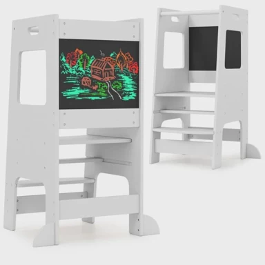 Pomoćnik kuhinjski 2-u-1, s 3 podešene visine, bijeli