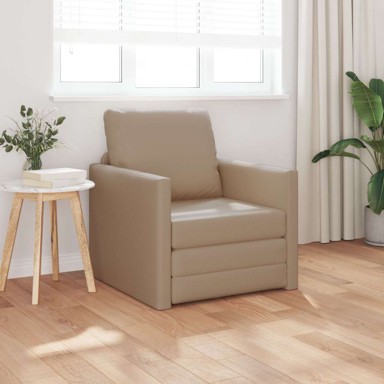 Krevet-fotelja 2-u-1 umjetna koža, 74x77x8 cm, cappuccino