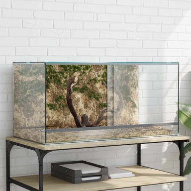 Terarij s pohranom, prozirni, 80 x 40 x 40 cm, staklo