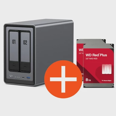UGREEN NAS NASync DXP2800, 2-bay, 16TB, 2x WD Red Plus 8TB