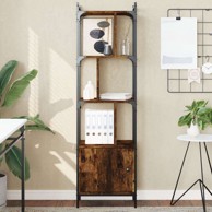 Regal za knjige s vratima 44.5 x 30 x 154.5 cm drvo, dimljeni hrast